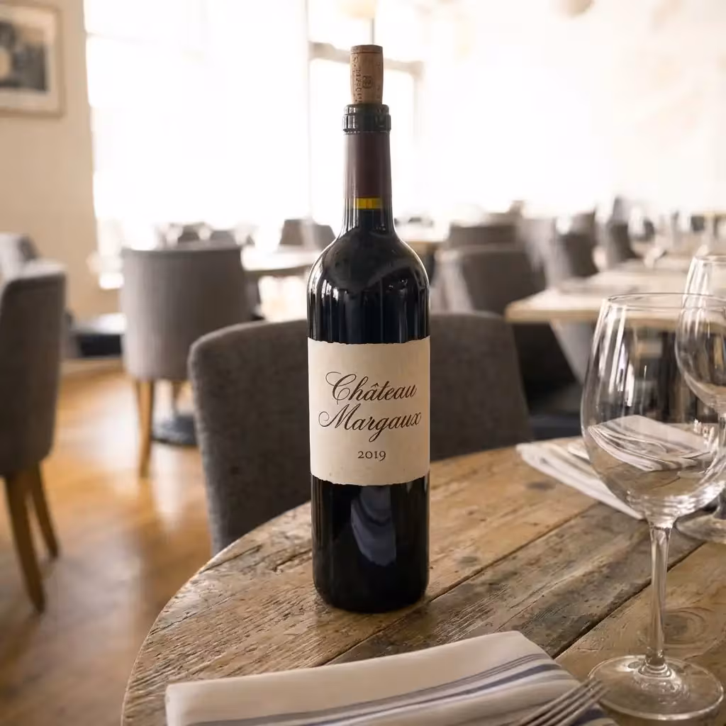 primo piano di un calice di vino rosso versato accanto a una candela su tavolo in legno scuro